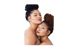 two women with laid edges using pomade, baby hair 